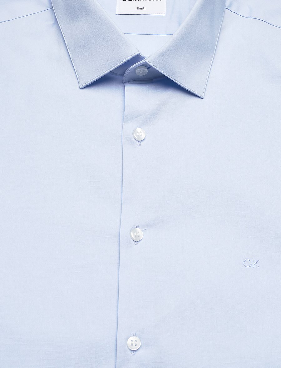 Calvin Klein - POPLIN STRETCH SLIM SHIRT - pidulikud särgid - calm blue - 5