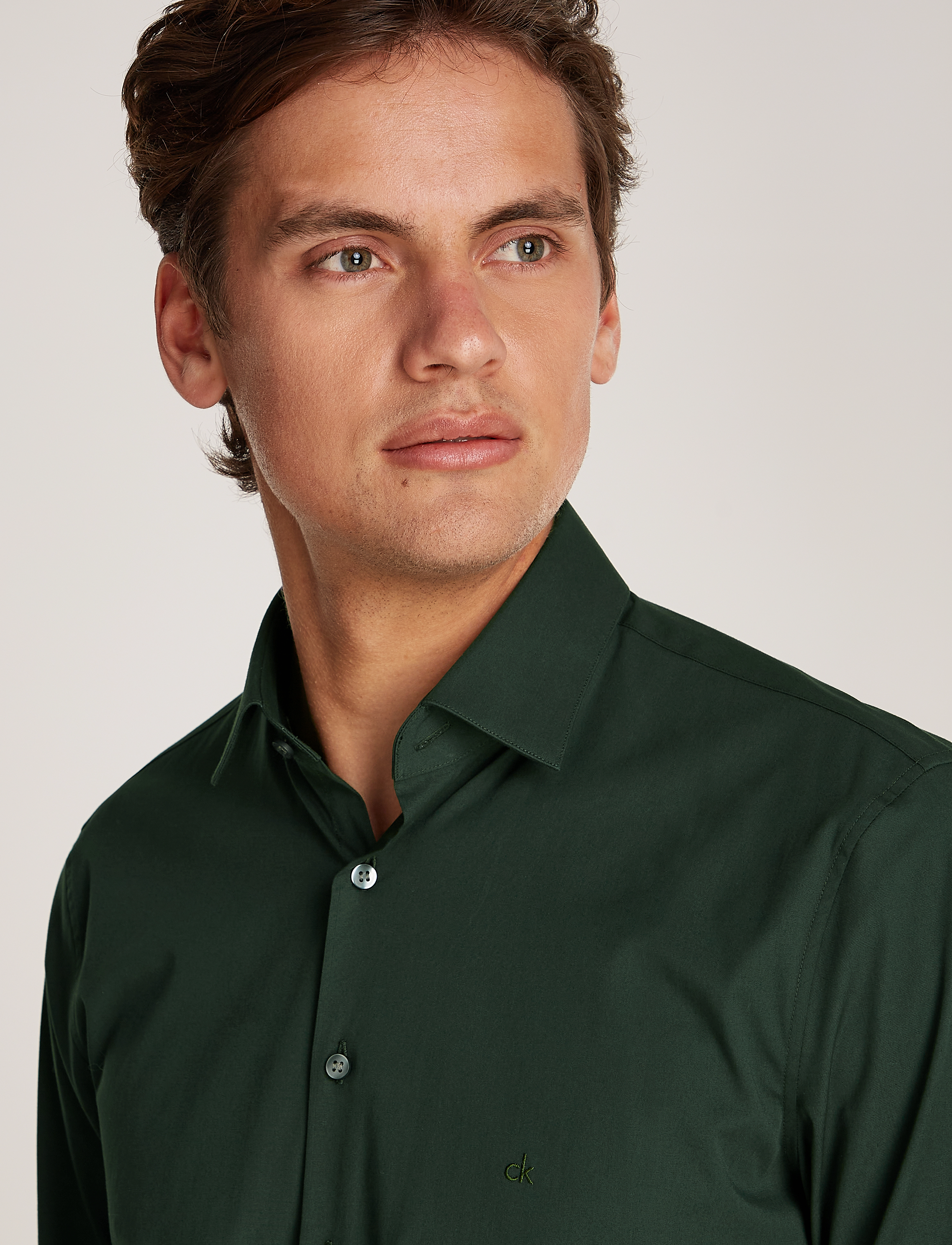 Calvin Klein - POPLIN STRETCH SLIM SHIRT - overhemden - midnight forest - 3