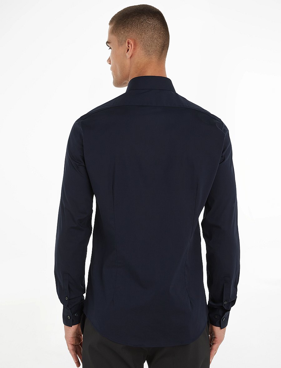 Calvin Klein - POPLIN STRETCH SLIM SHIRT - pidulikud särgid - night sky - 3