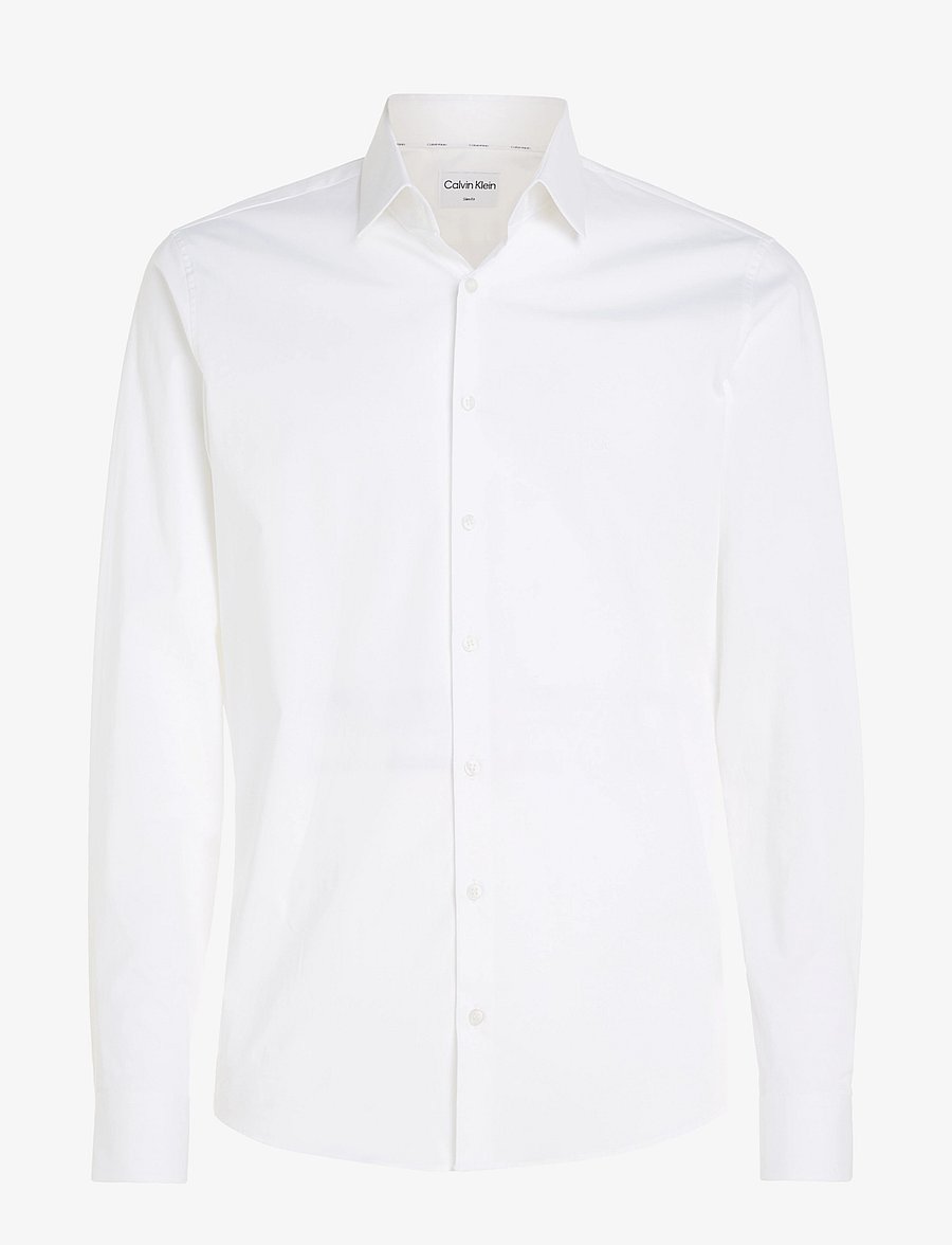 Calvin Klein - POPLIN STRETCH SLIM SHIRT - formelle hemden - white - 1