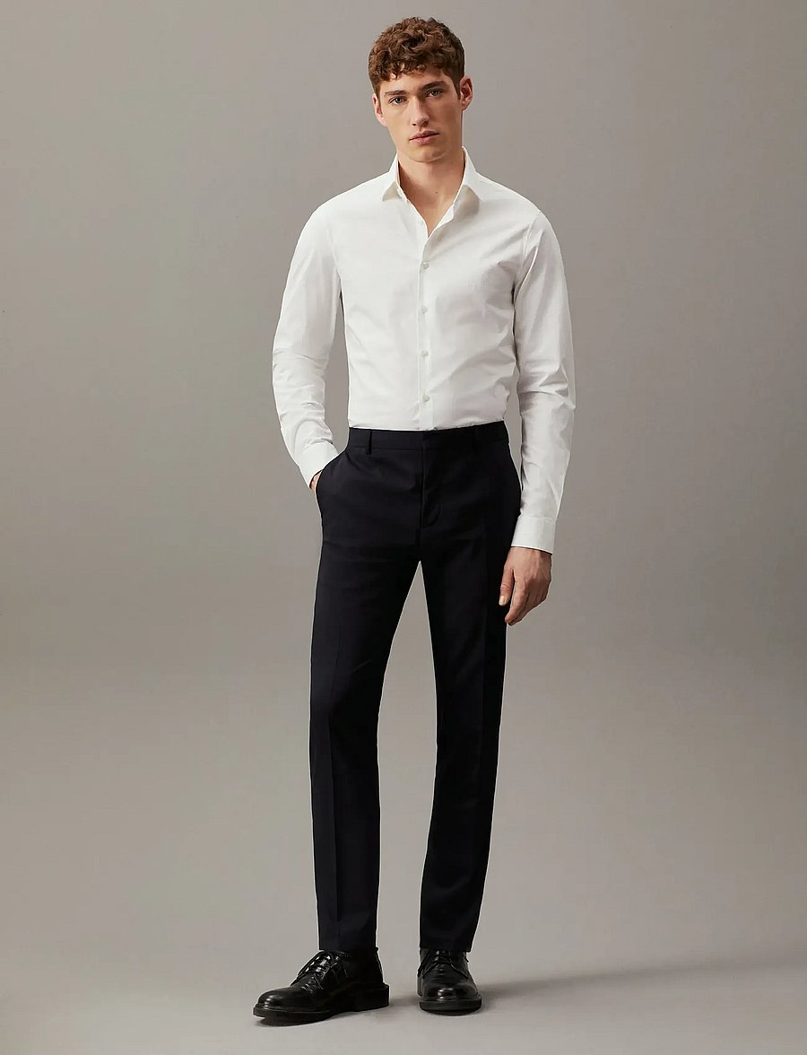 Calvin Klein - POPLIN STRETCH SLIM SHIRT - formelle hemden - white - 3