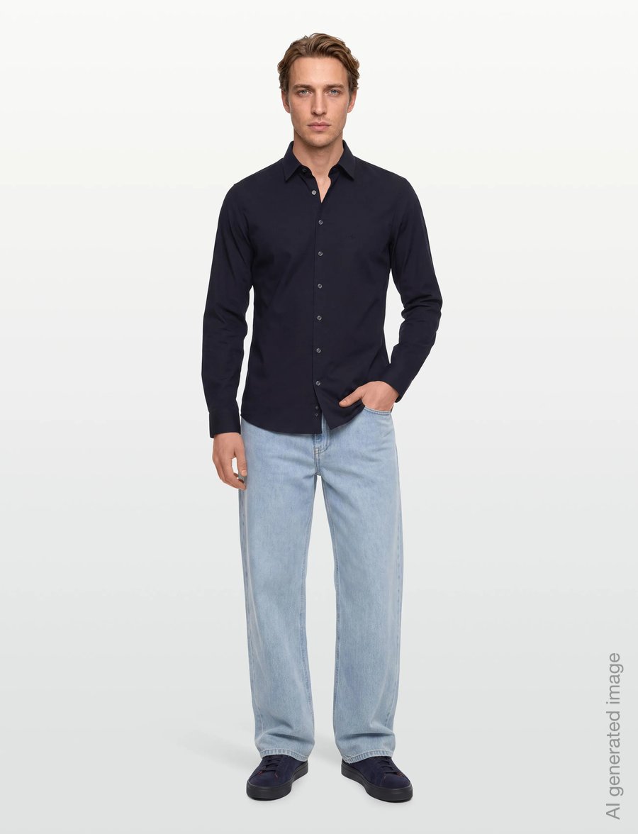 Calvin Klein - TWILL EASY CARE SLIM SHIRT - formal shirts - night sky - 0