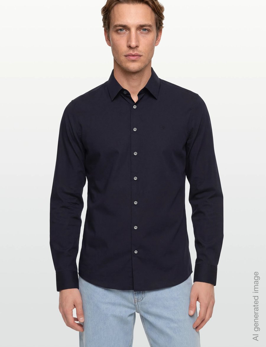 Calvin Klein - TWILL EASY CARE SLIM SHIRT - formal shirts - night sky - 3