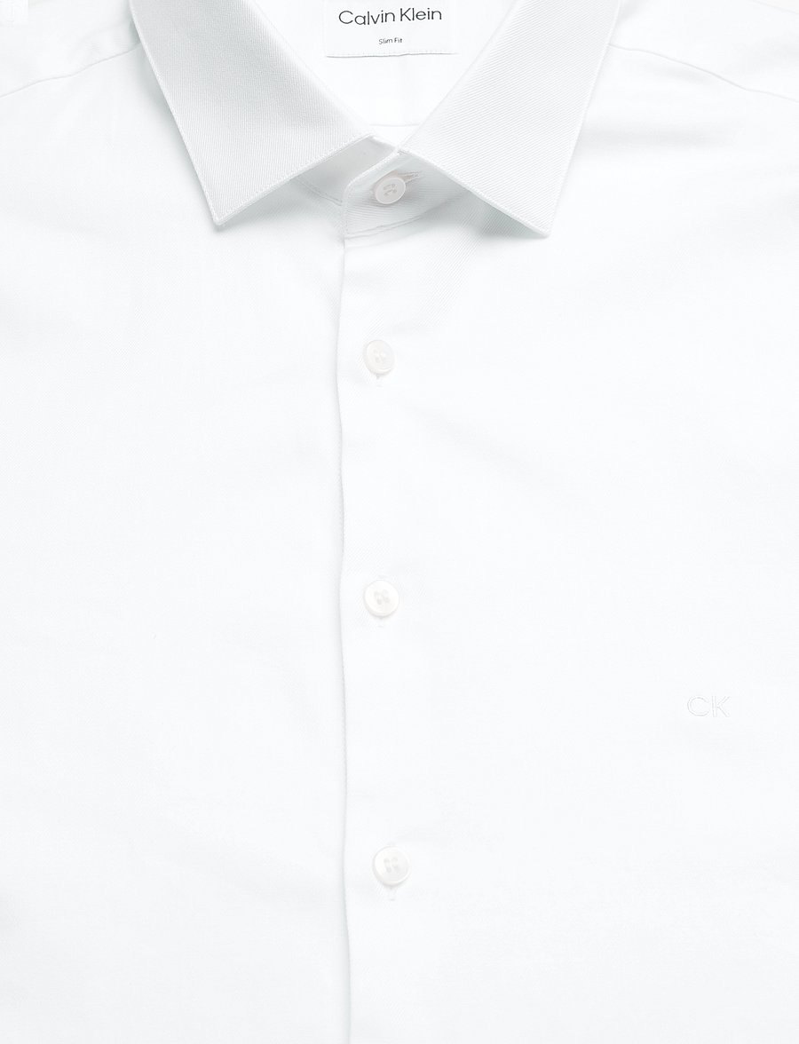 Calvin Klein - TWILL EASY CARE SLIM SHIRT - formal shirts - white - 4