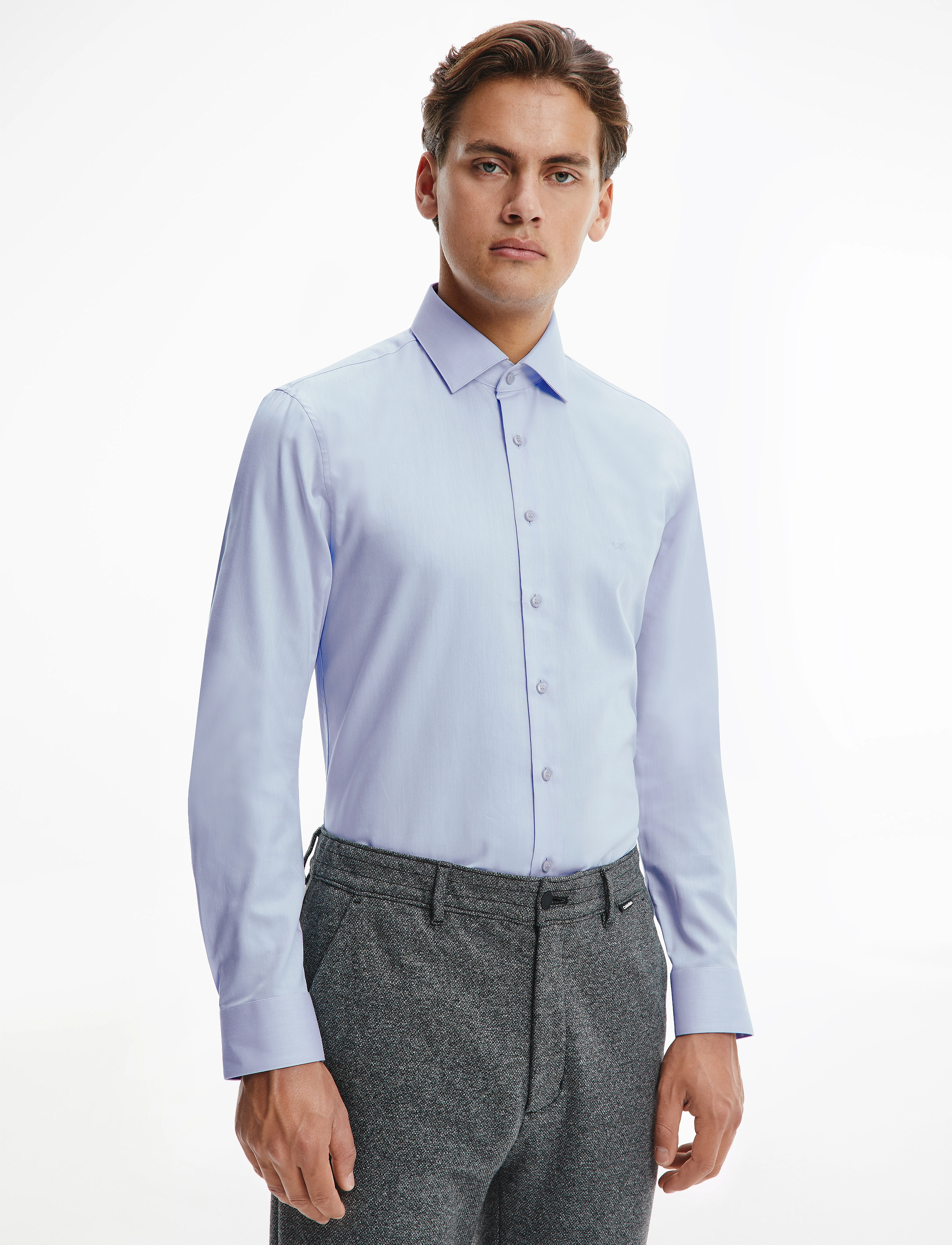 Calvin Klein - TWILL EASY CARE FITTED SHIRT - light blue - 1