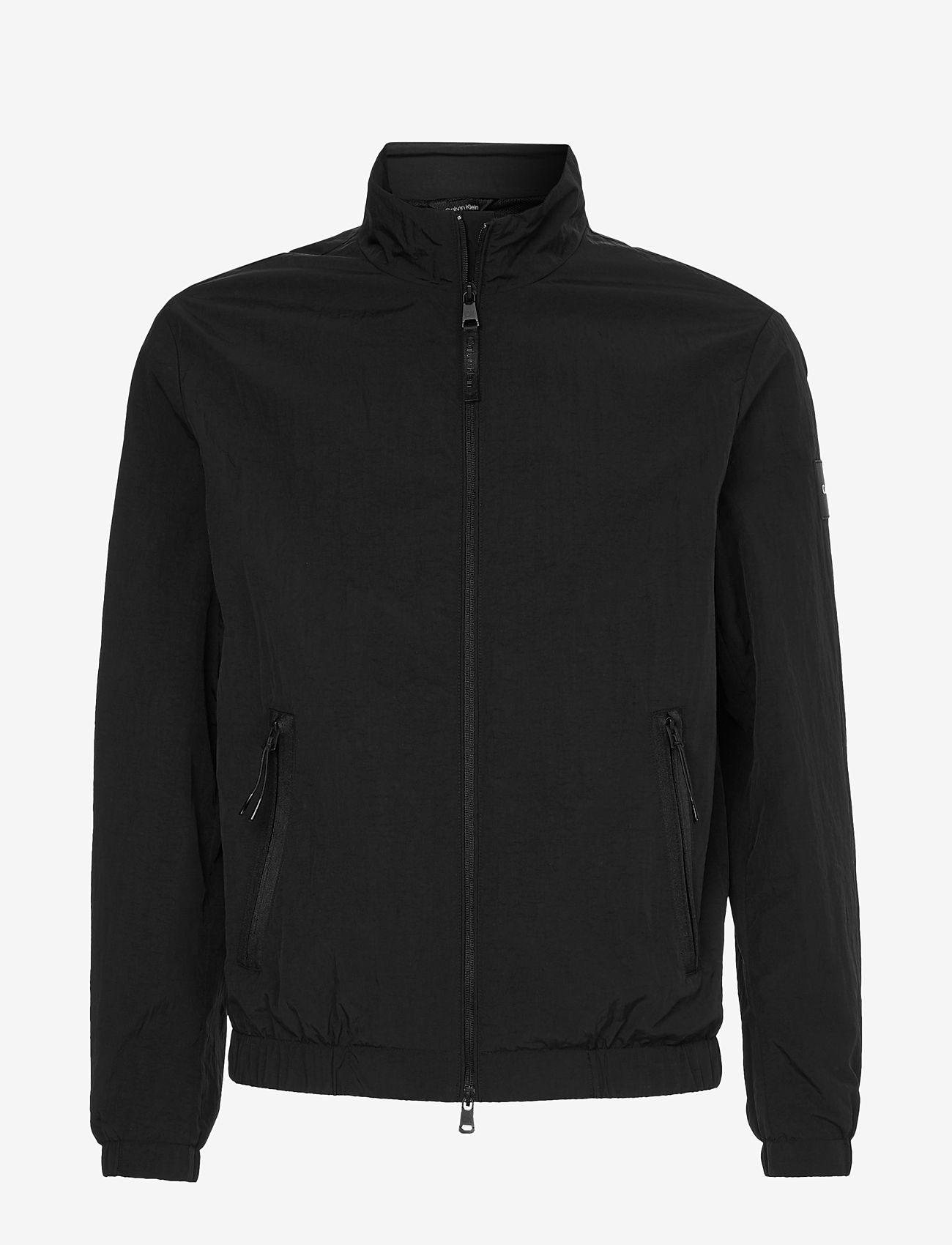 Calvin Klein - CRINKLE NYLON  BLOUSON W. HOOD - spring jackets - ck black - 0