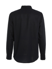 Calvin Klein - LINEN COTTON REGULAR SHIRT - hørskjorter - ck black - 4