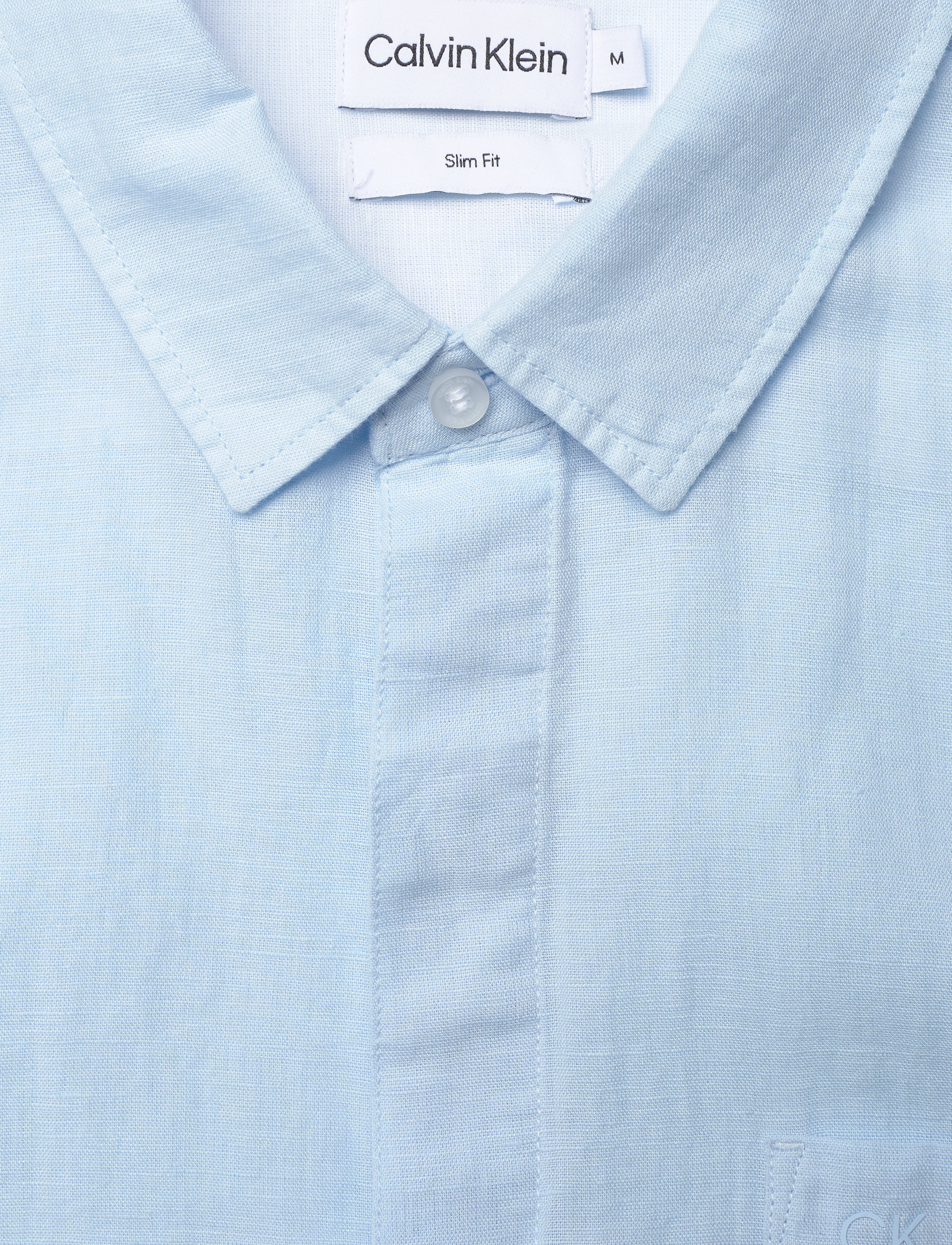 Calvin Klein - LINEN COTTON REGULAR SHIRT - light blue - 2
