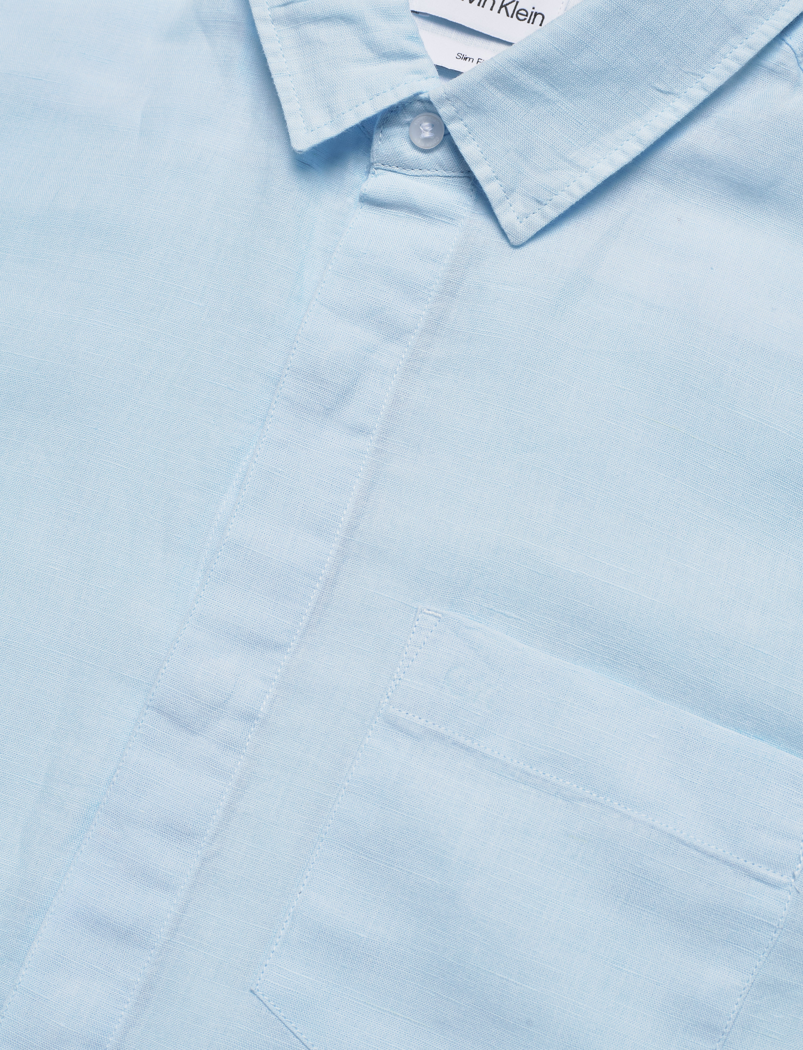 Calvin Klein - LINEN COTTON REGULAR SHIRT - light blue - 3