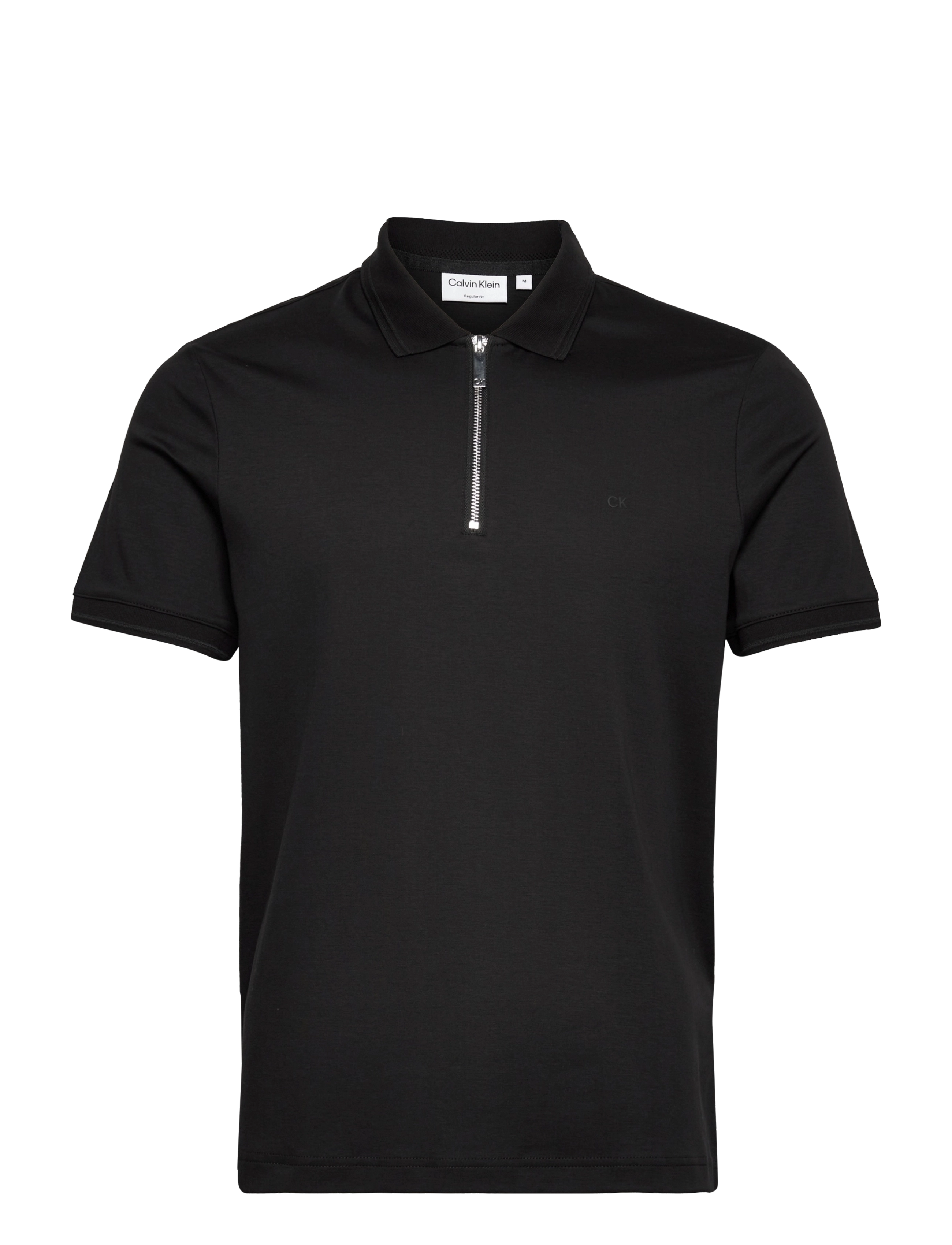 LIQUID TOUCH SILVER ZIP POLO - CK BLACK