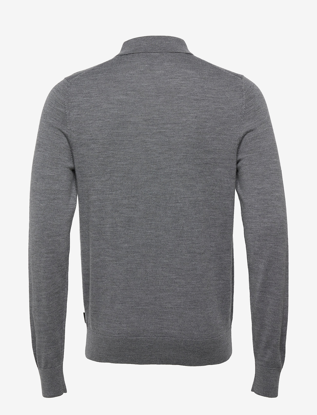 Calvin Klein - SUPERIOR WOOL QUARTER ZIP POLO - mid grey heather - 1