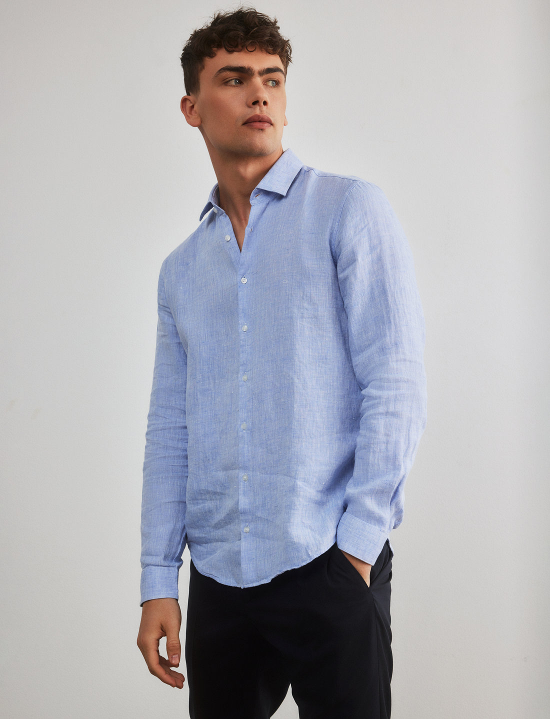 Calvin Klein Linen Solid Slim Shirt Casual shirts Boozt