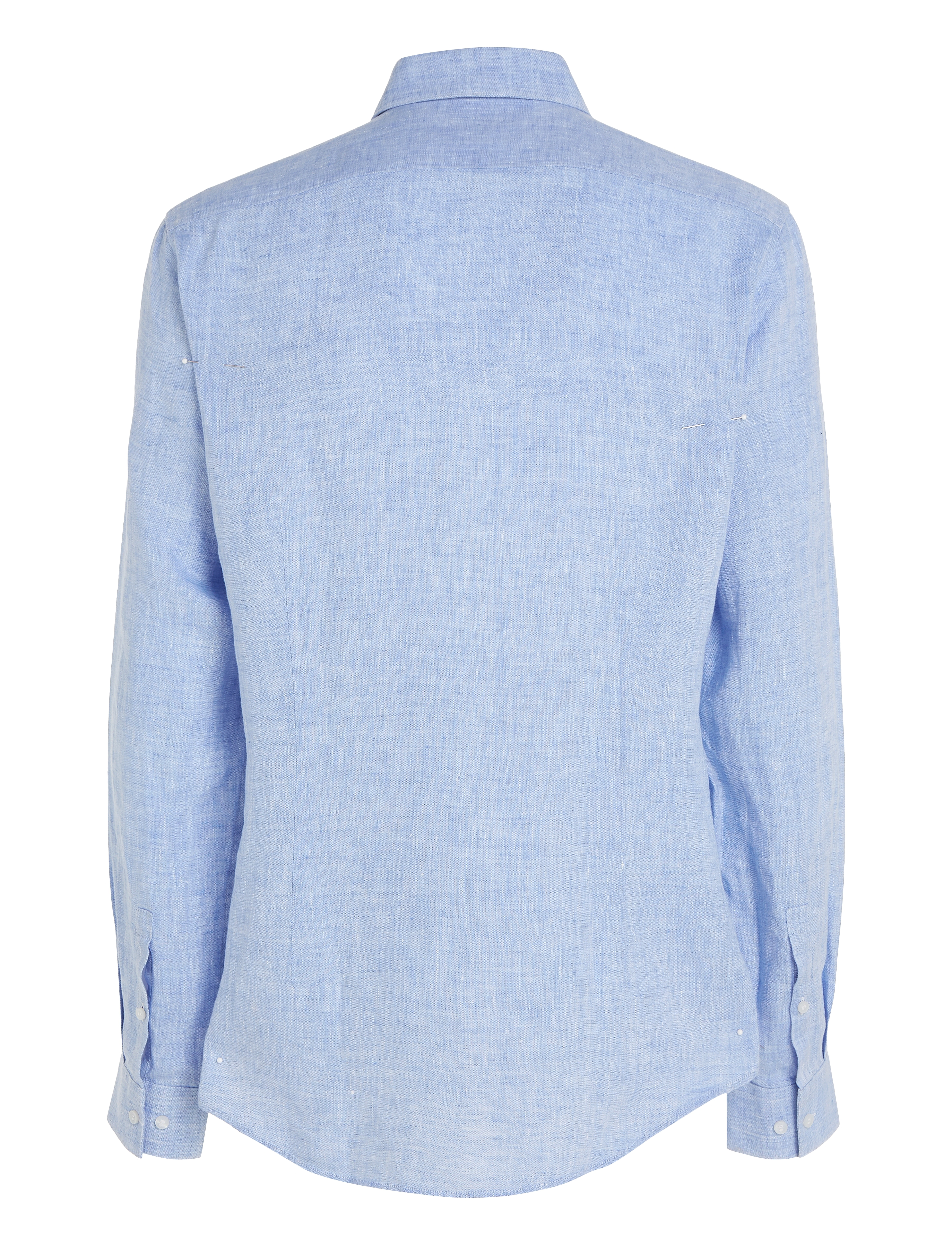 Calvin Klein - LINEN SOLID SLIM SHIRT - linneskjortor - blue - 3