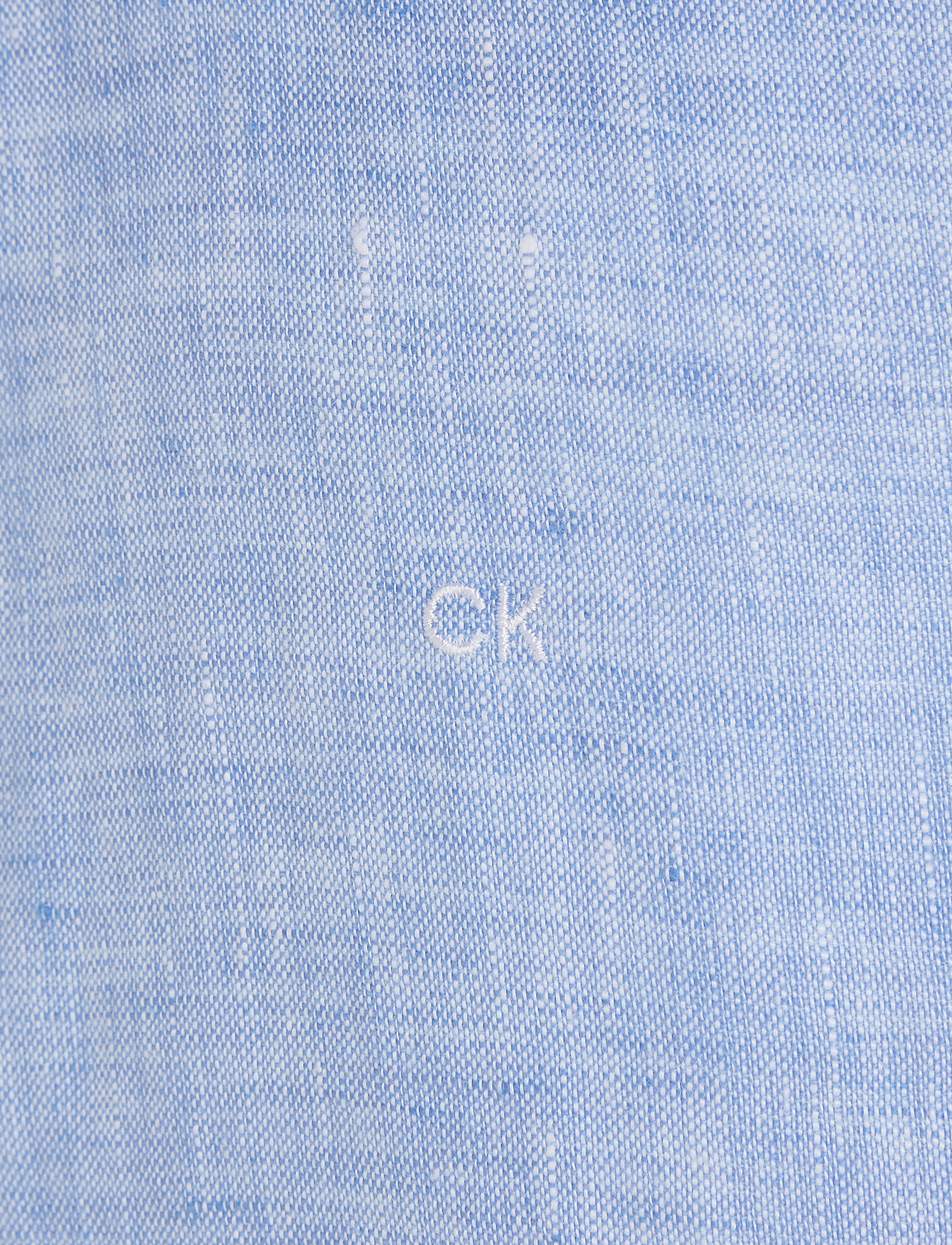 Calvin Klein - LINEN SOLID SLIM SHIRT - linneskjortor - blue - 4