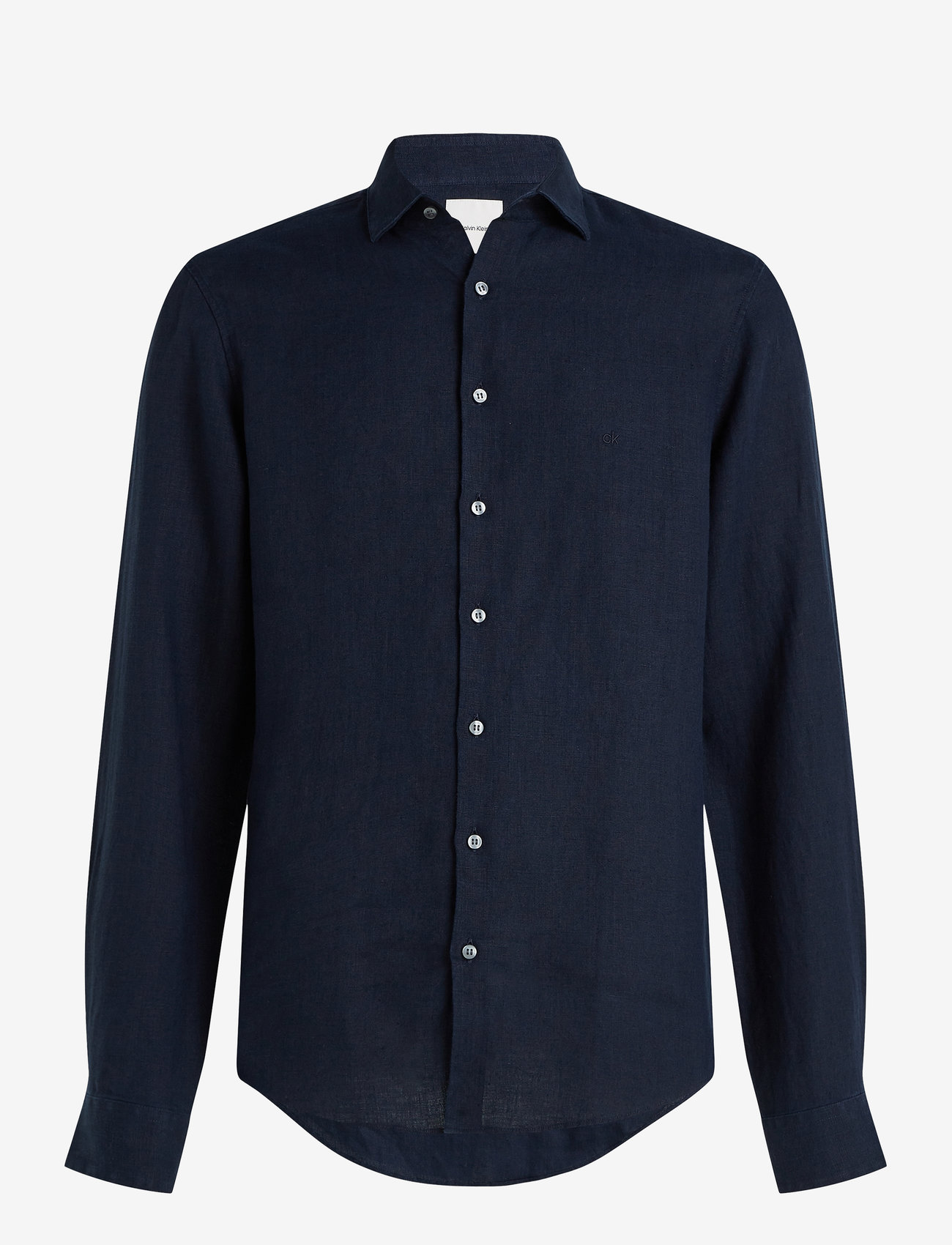 Calvin Klein - LINEN SOLID SLIM SHIRT - julegaver under 1000kr - dark sapphire - 0