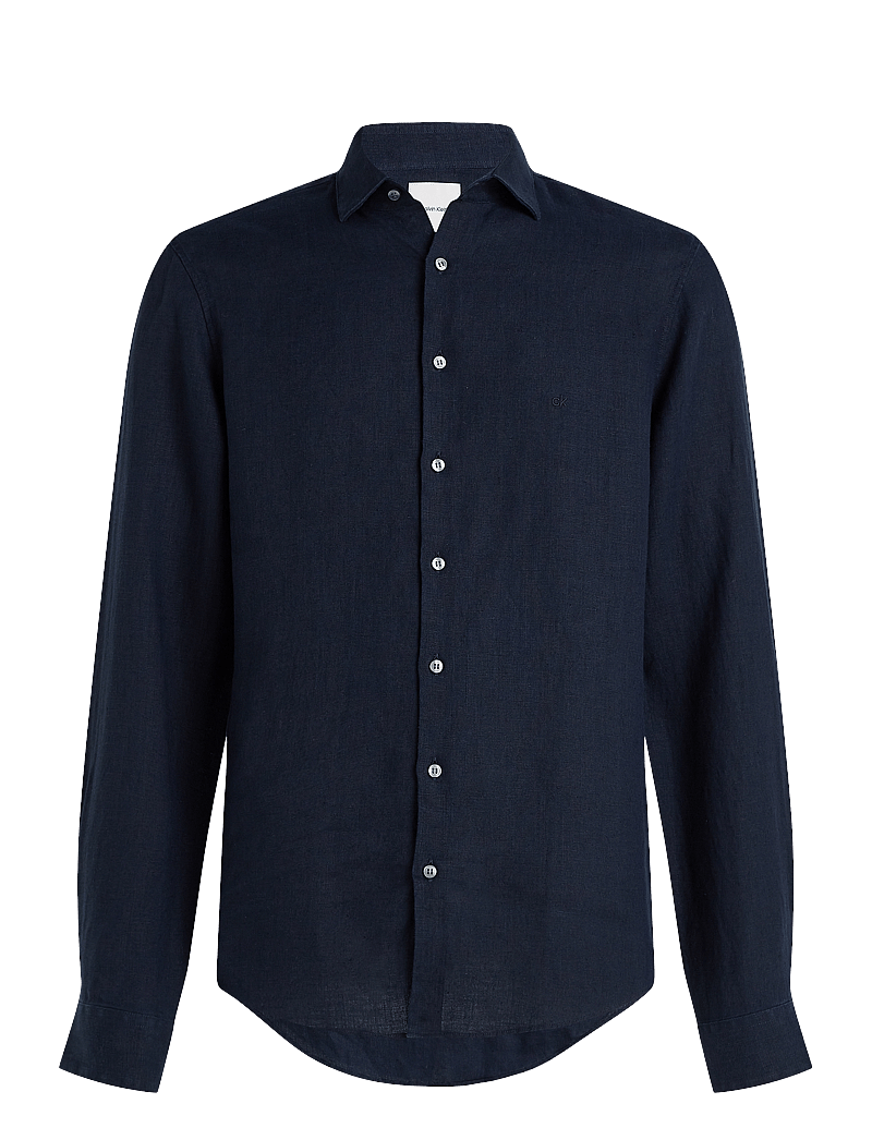Calvin Klein - LINEN SOLID SLIM SHIRT - leinenhemden - dark sapphire - 1