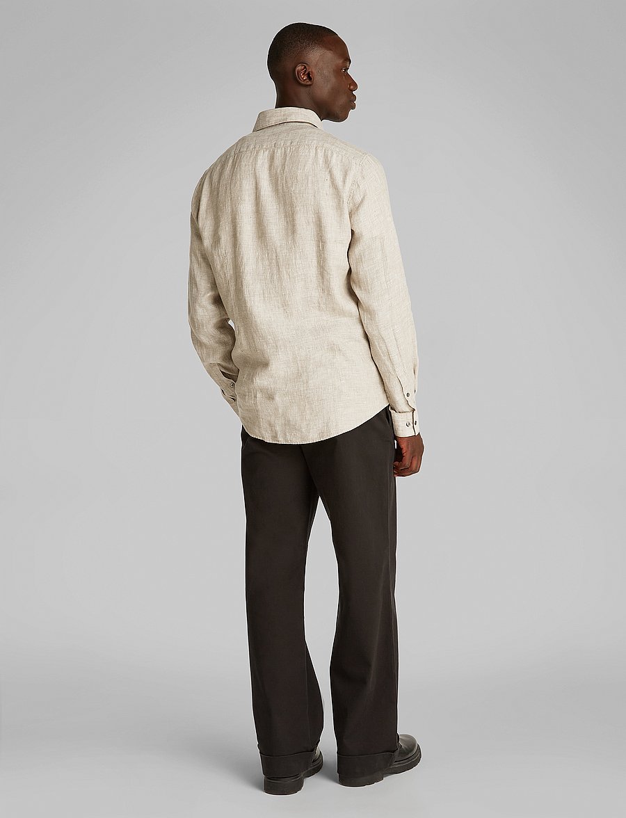 Calvin Klein - LINEN SOLID SLIM SHIRT - leinenhemden - delta green - 2