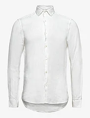 Calvin Klein - LINEN SOLID SLIM SHIRT - linen shirts - white - 1
