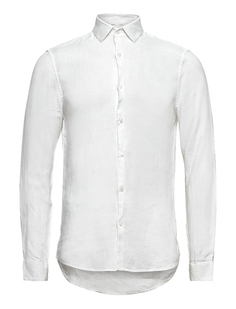 Calvin Klein - LINEN SOLID SLIM SHIRT - leinenhemden - white - 1