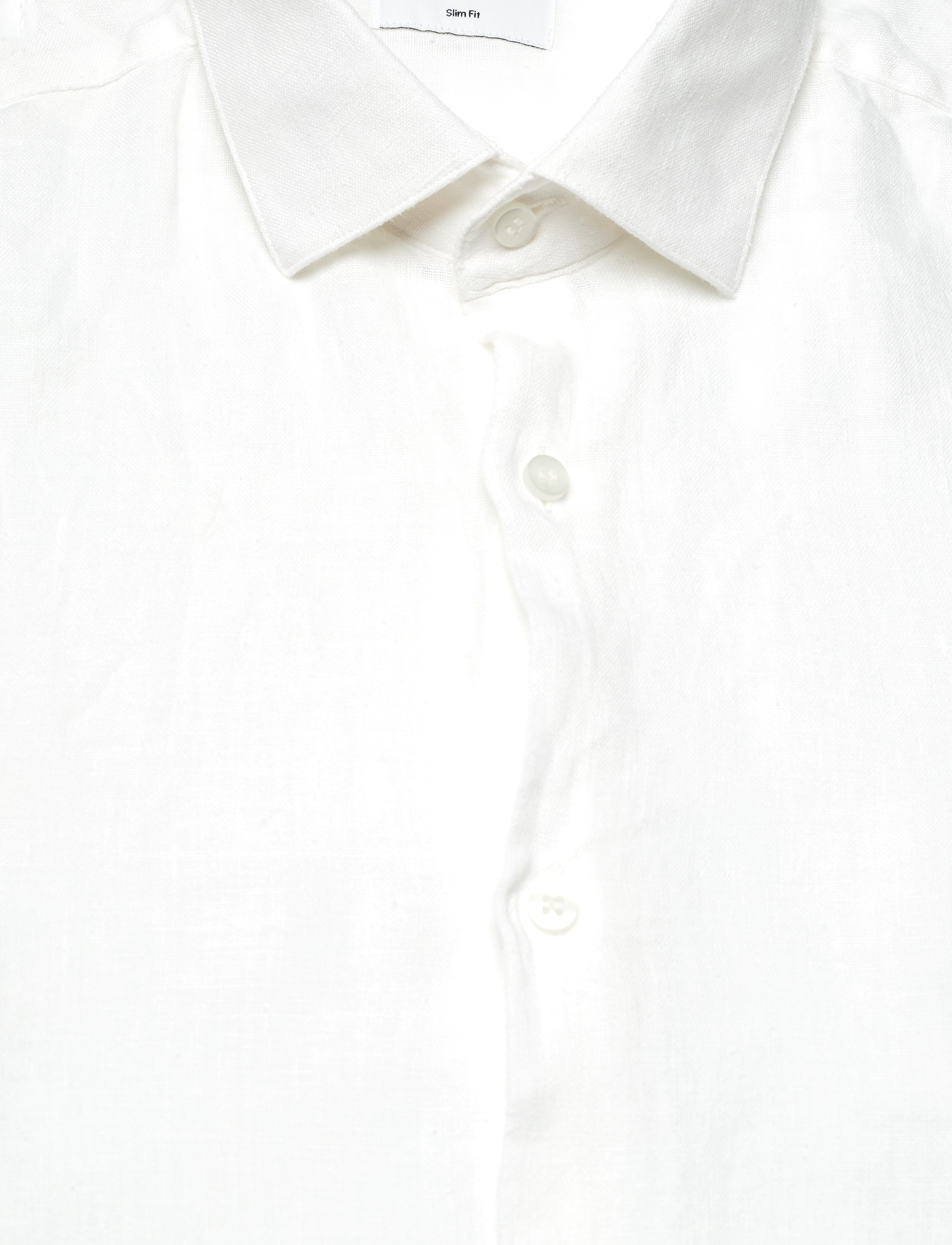 Calvin Klein - LINEN SOLID SLIM SHIRT - linasest riidest särgid - white - 4