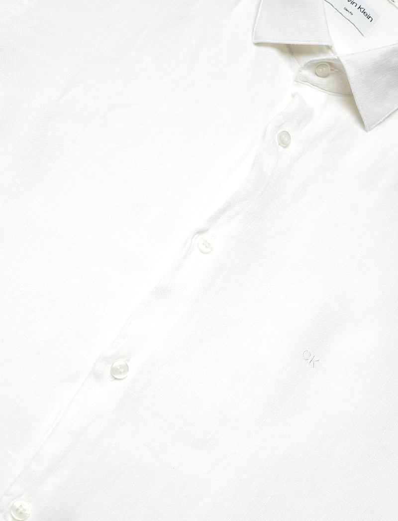 Calvin Klein - LINEN SOLID SLIM SHIRT - leinenhemden - white - 5