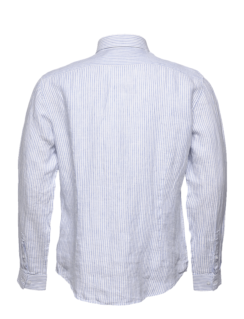 Calvin Klein - LINEN STRIPE SLIM SHIRT - koszule lniane - blue - 2
