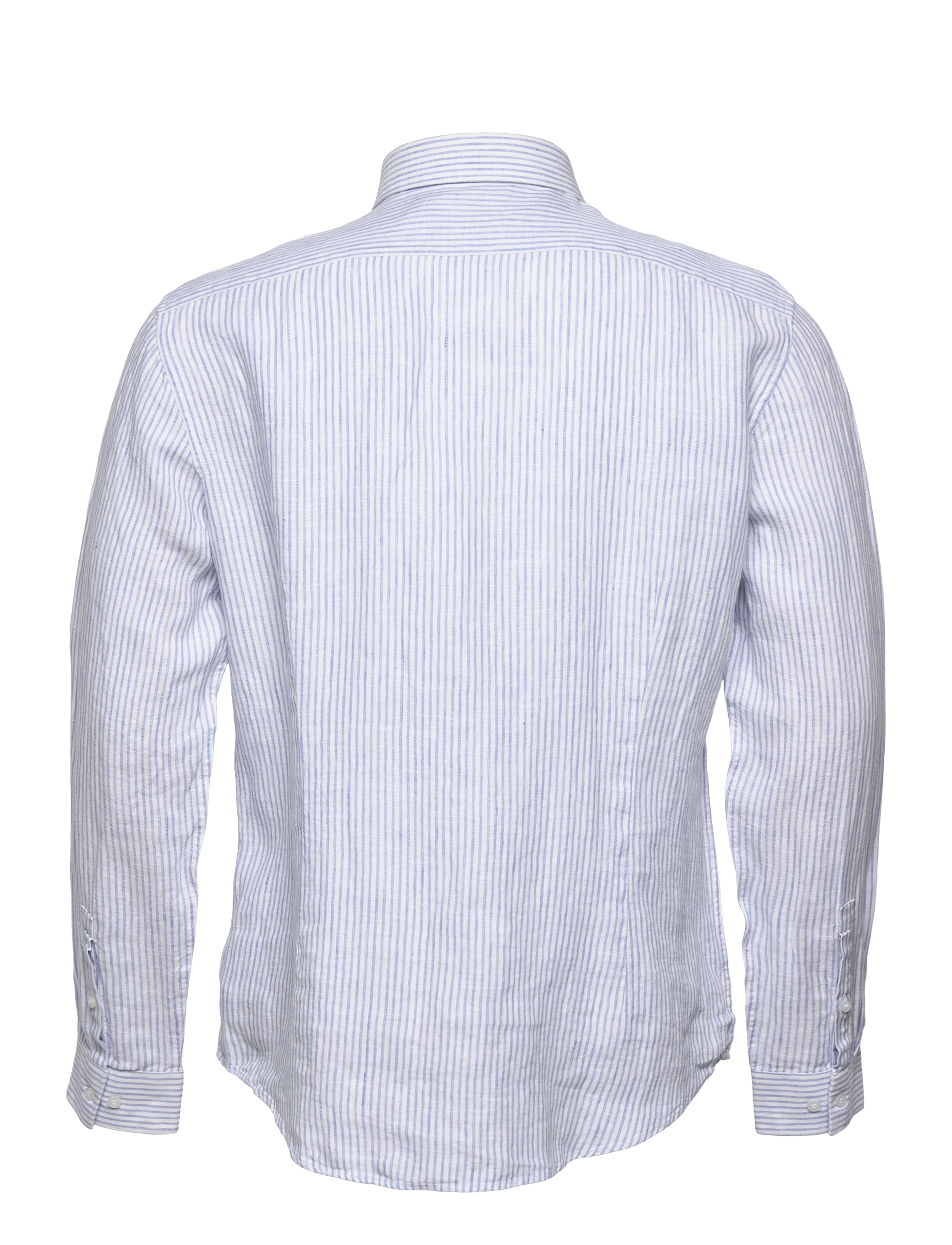 Calvin Klein - LINEN STRIPE SLIM SHIRT - blue - 2