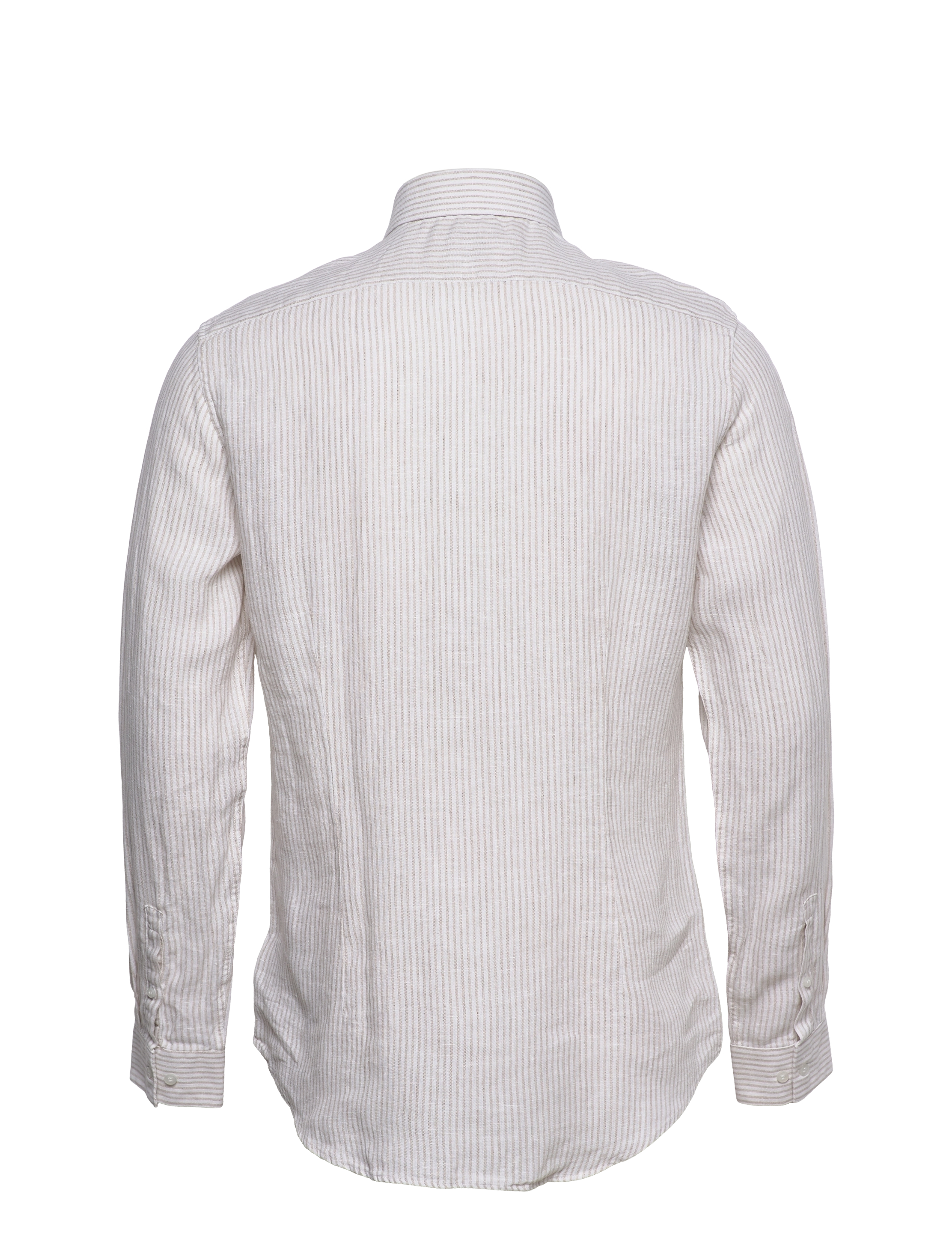 Calvin Klein - LINEN STRIPE SLIM SHIRT - stony beige - 1