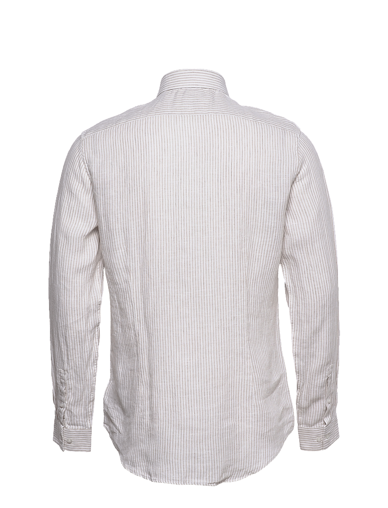 Calvin Klein - LINEN STRIPE SLIM SHIRT - stony beige - 1