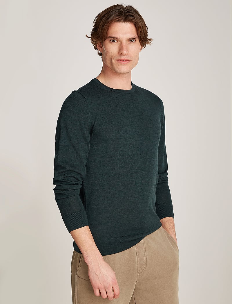 Calvin Klein - SUPERIOR WOOL CREW NECK SWEATER - rundhalsad - midnight forest heather - 0