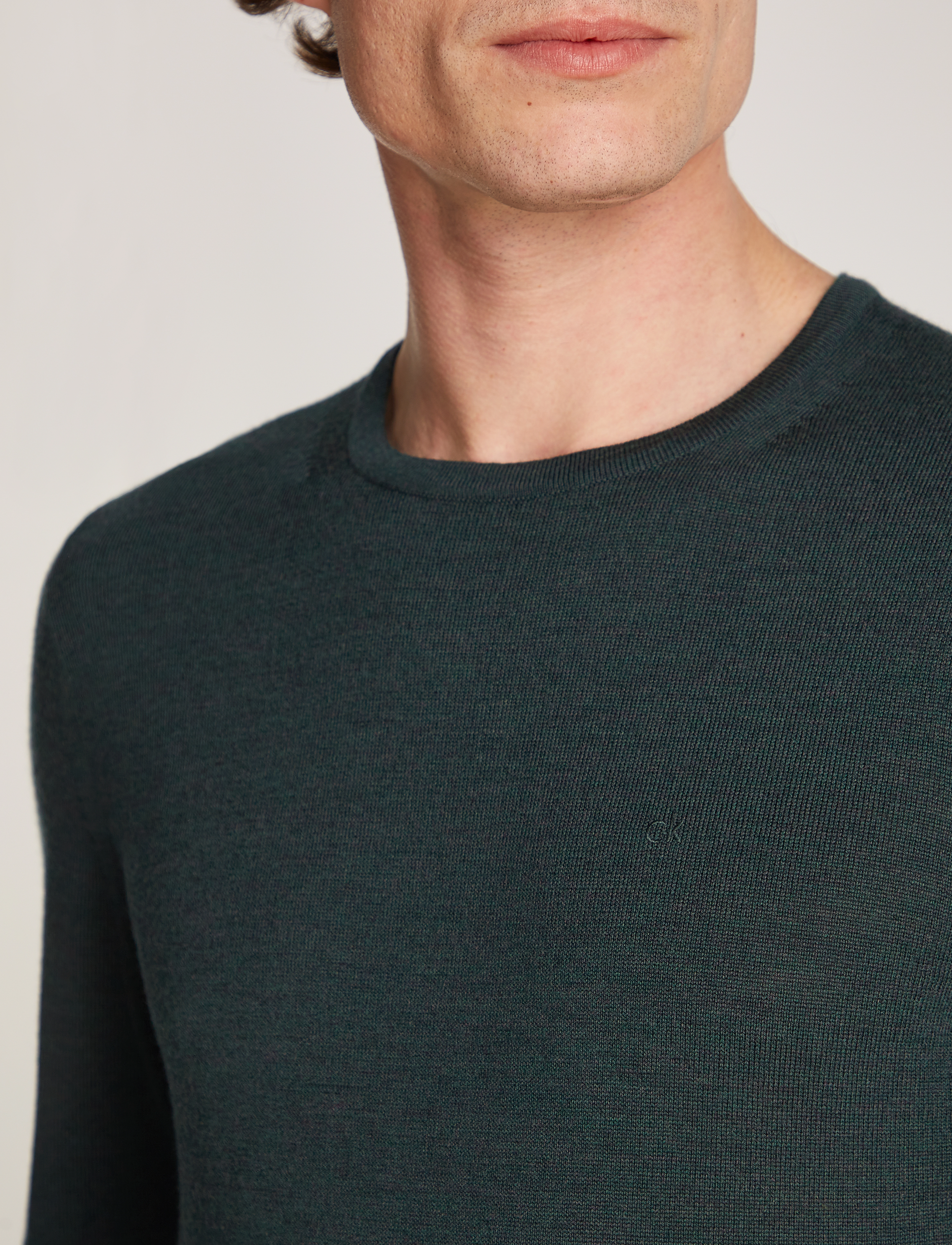 Calvin Klein - SUPERIOR WOOL CREW NECK SWEATER - midnight forest heather - 3