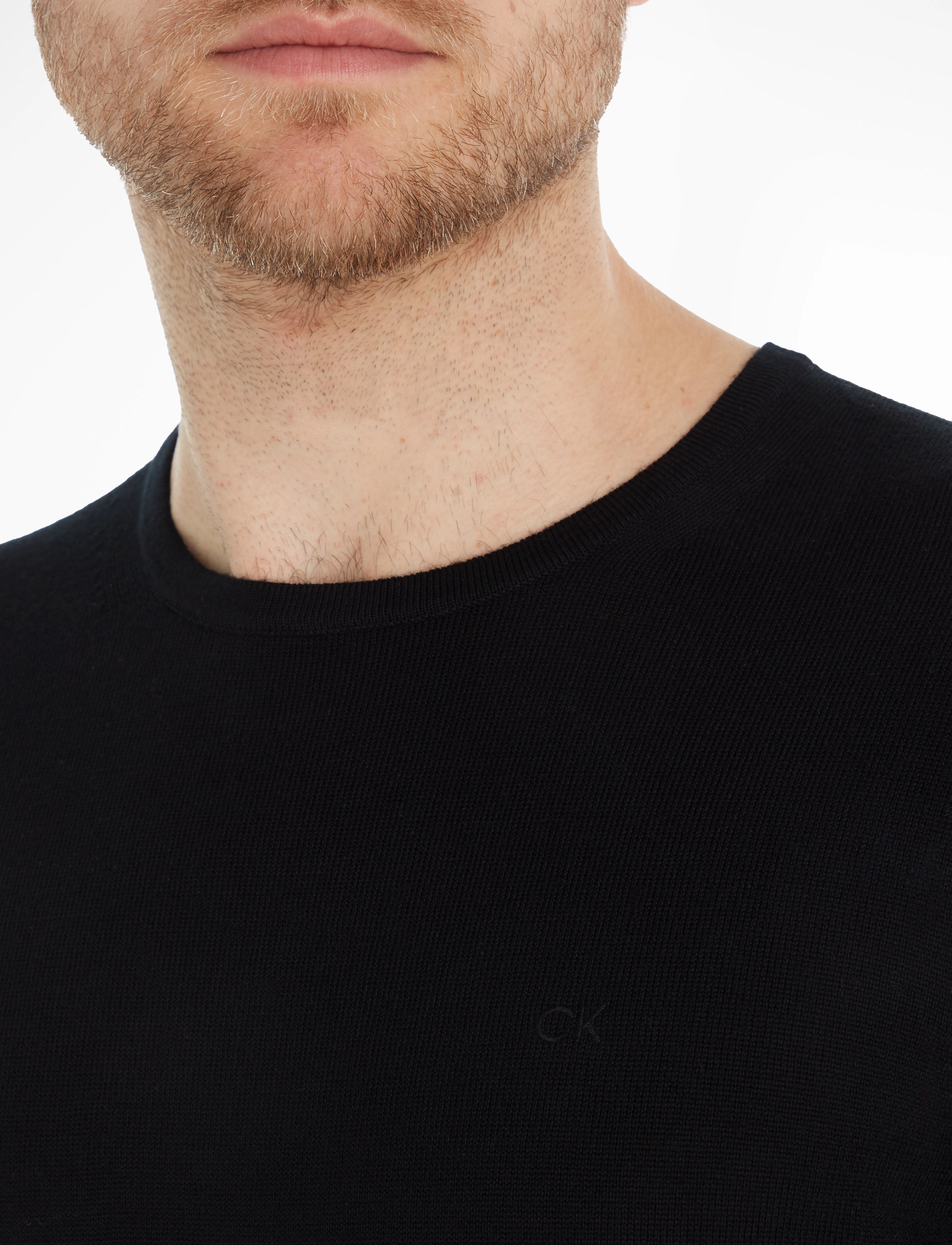 Calvin Klein - SUPERIOR WOOL CREW NECK SWEATER - ck black - 4