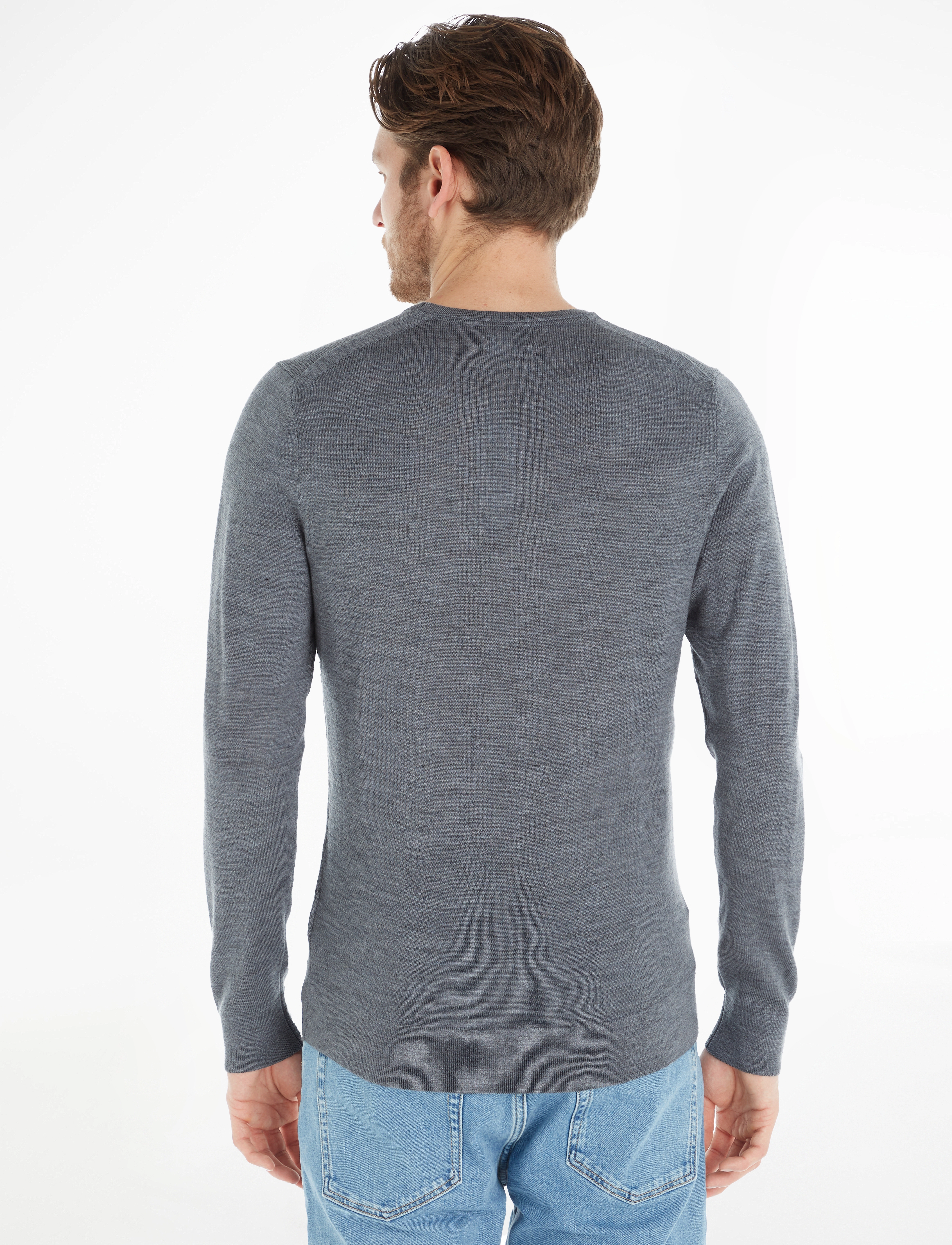 Calvin Klein - SUPERIOR WOOL CREW NECK SWEATER - mid grey heather - 2