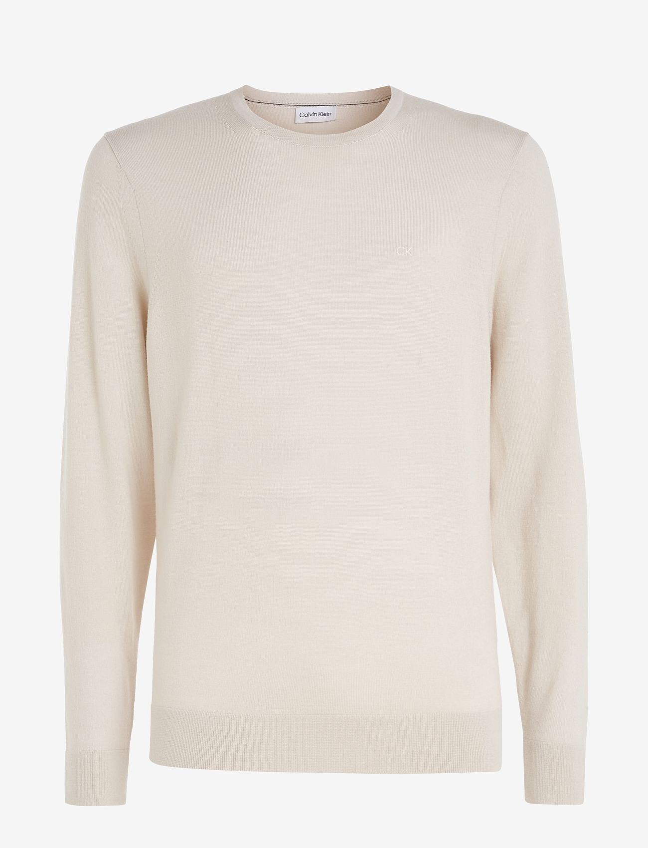 Calvin Klein - SUPERIOR WOOL CREW NECK SWEATER - trøjer - stony beige - 0