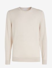 Calvin Klein - SUPERIOR WOOL CREW NECK SWEATER - trøjer - stony beige - 0