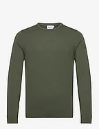 SUPERIOR WOOL CREW NECK SWEATER - THYME