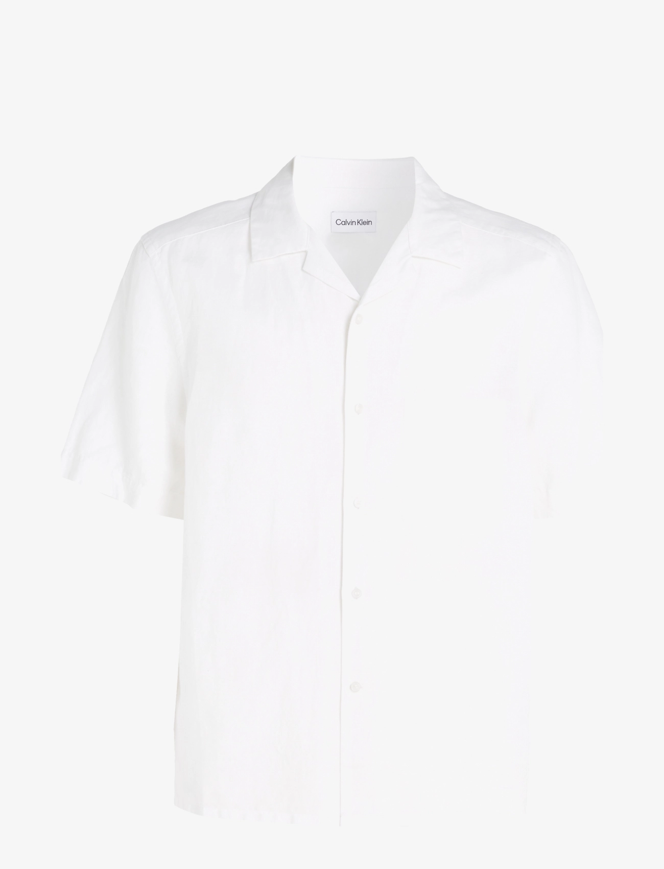 Calvin Klein - LINEN COTTON CUBAN S/S SHIRT - bright white - 1
