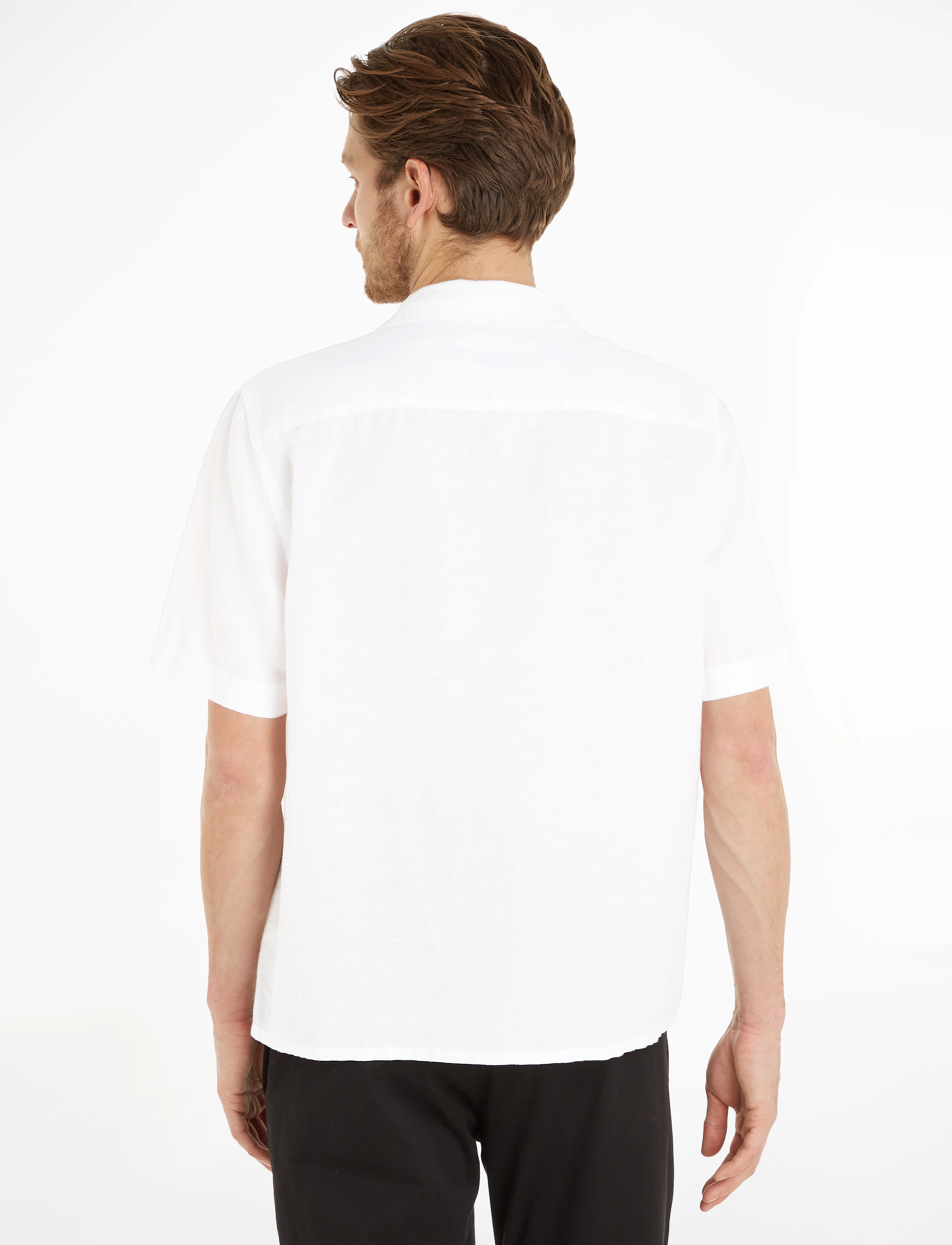 Calvin Klein - LINEN COTTON CUBAN S/S SHIRT - bright white - 2
