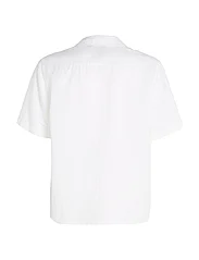 Calvin Klein - LINEN COTTON CUBAN S/S SHIRT - hørskjorter - bright white - 4