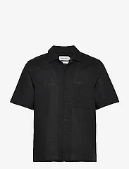 Calvin Klein - LINEN COTTON CUBAN S/S SHIRT - linasest riidest särgid - ck black - 0