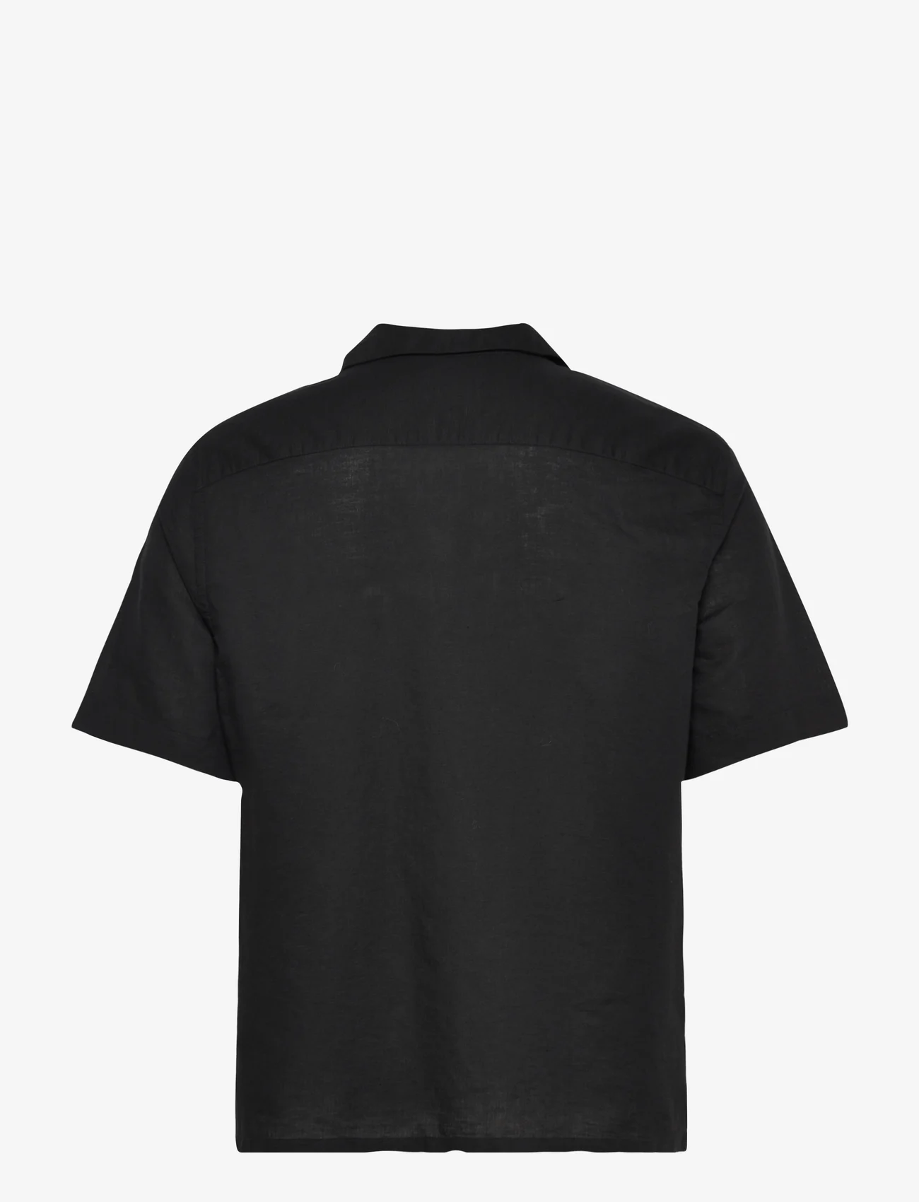 Calvin Klein - LINEN COTTON CUBAN S/S SHIRT - lininiai marškiniai - ck black - 1