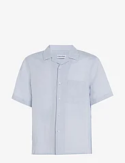 Calvin Klein - LINEN COTTON CUBAN S/S SHIRT - lininiai marškiniai - light blue - 0