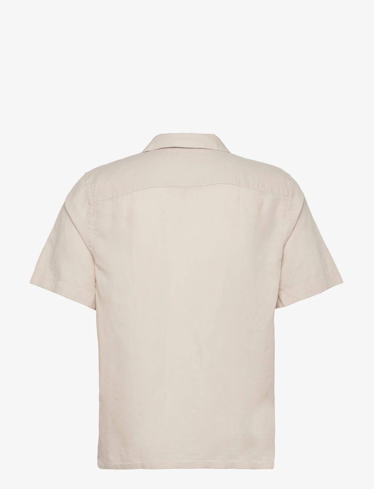 Calvin Klein - LINEN COTTON CUBAN S/S SHIRT - lininiai marškiniai - stony beige - 1
