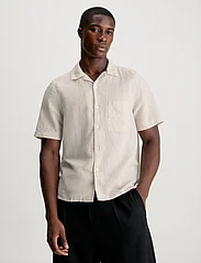 Calvin Klein - LINEN COTTON CUBAN S/S SHIRT - hørskjorter - stony beige - 2