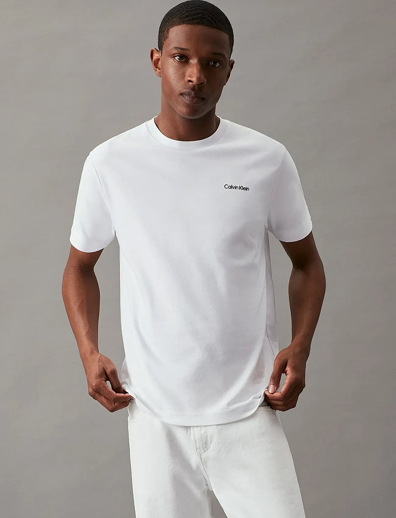Calvin Klein - MICRO LOGO INTERLOCK T-SHIRT - kortærmede t-shirts - bright white - 0