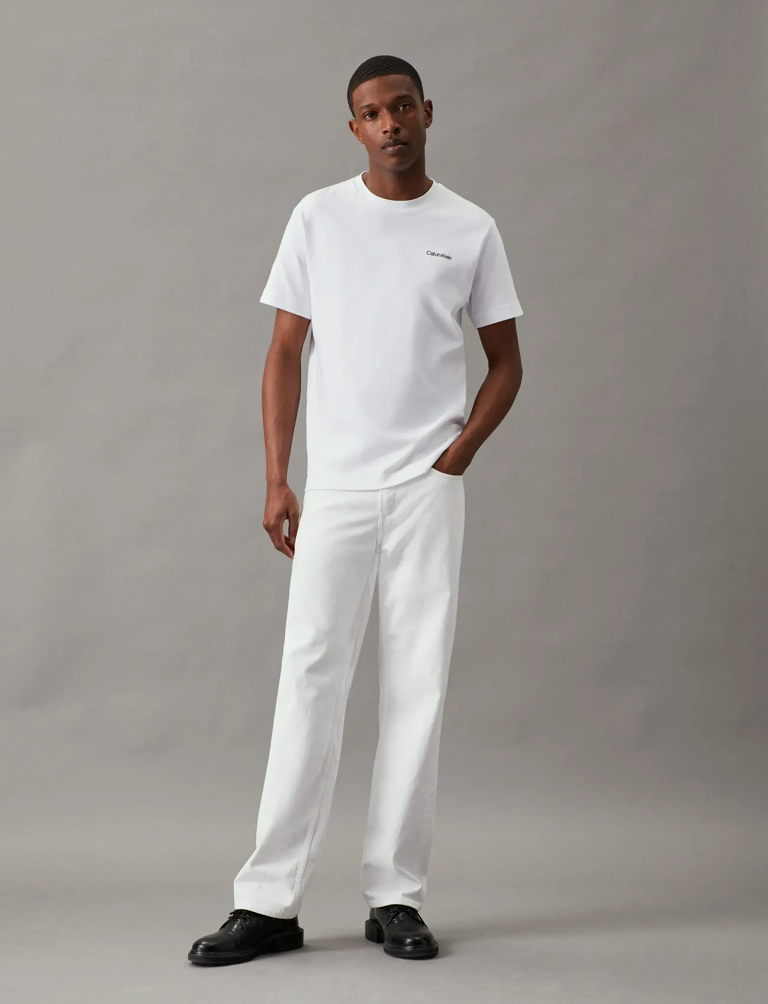 Calvin Klein - MICRO LOGO INTERLOCK T-SHIRT - madalaimad hinnad - bright white - 3