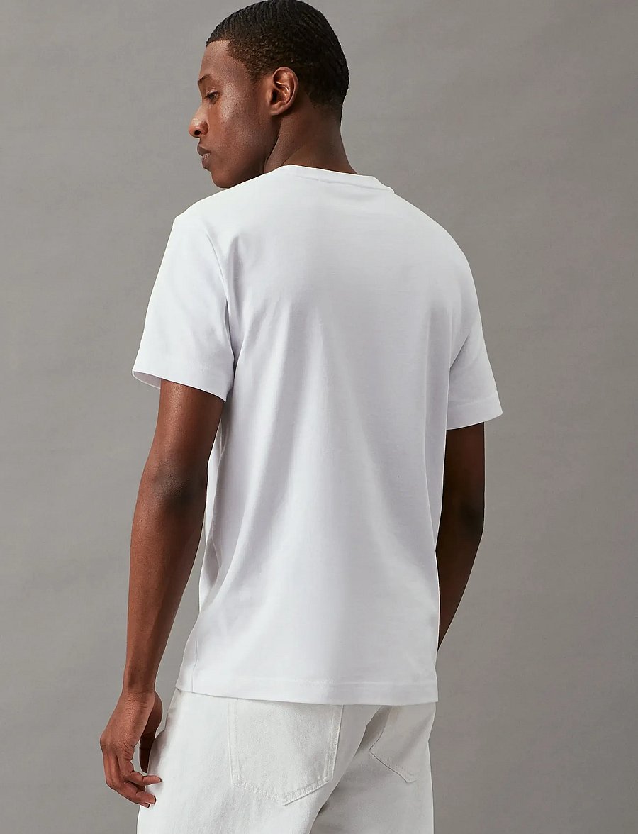 Calvin Klein - MICRO LOGO INTERLOCK T-SHIRT - lyhythihaiset - bright white - 4