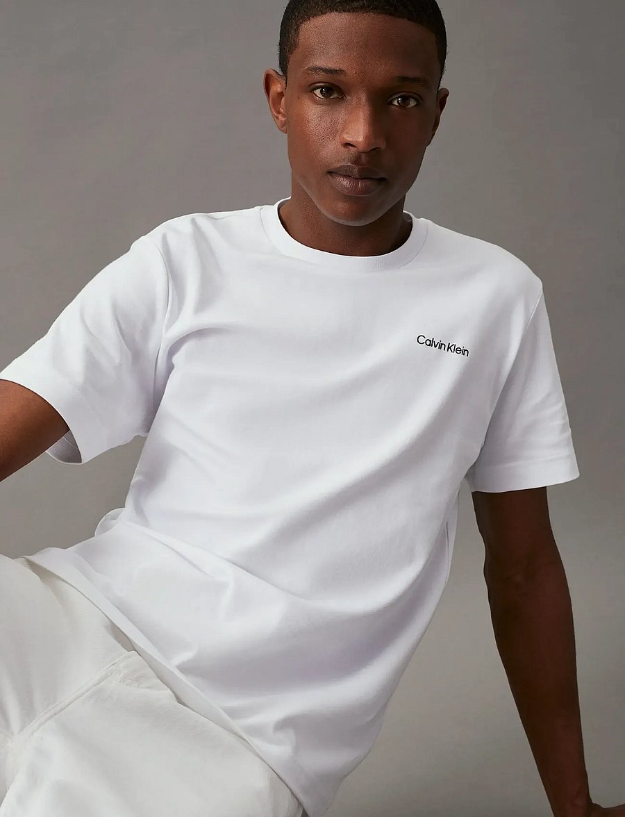 Calvin Klein - MICRO LOGO INTERLOCK T-SHIRT - lyhythihaiset - bright white - 5