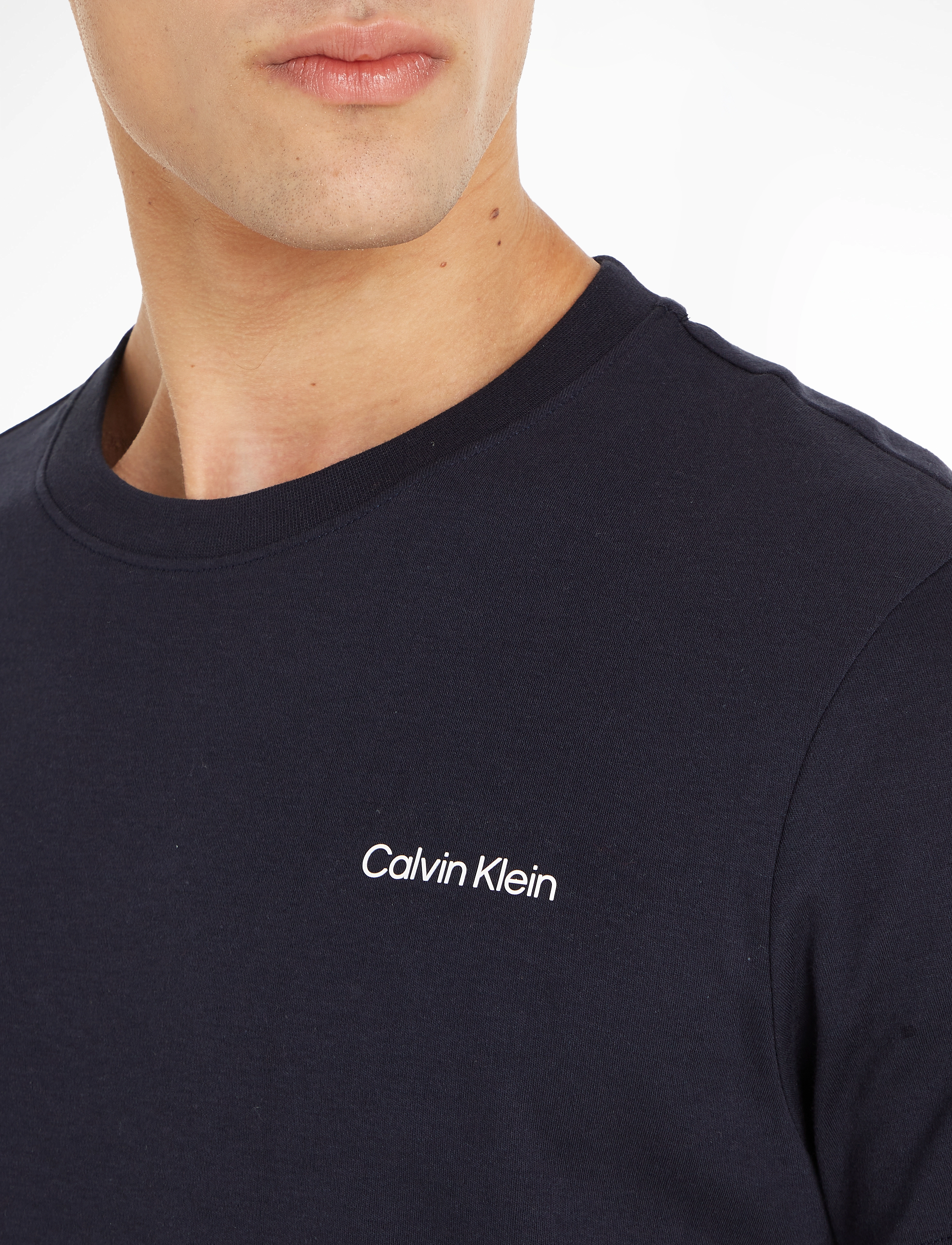 Calvin Klein - MICRO LOGO INTERLOCK T-SHIRT - die niedrigsten preise - night sky - 3