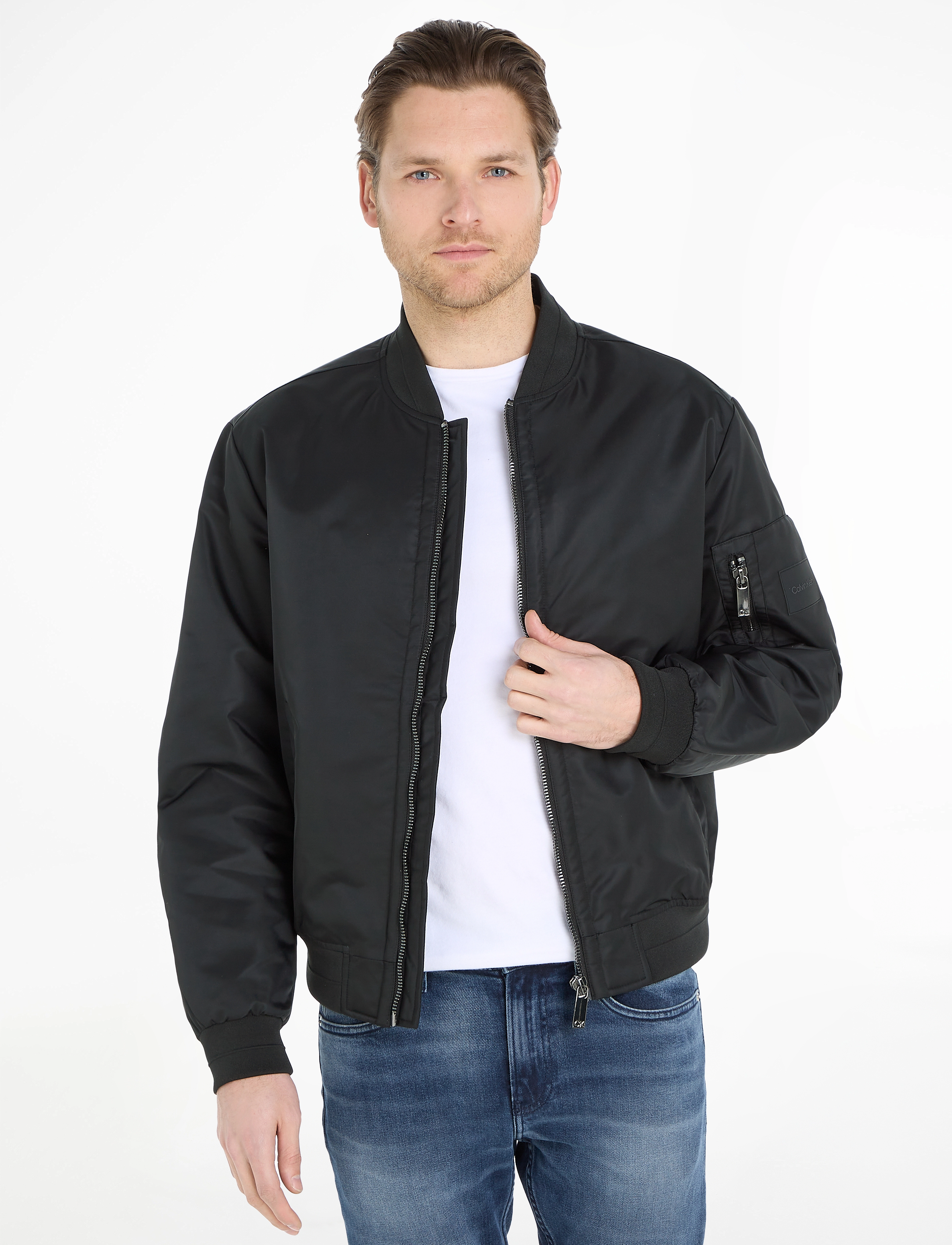 RECYCLED SATEEN HERO BOMBER - CK